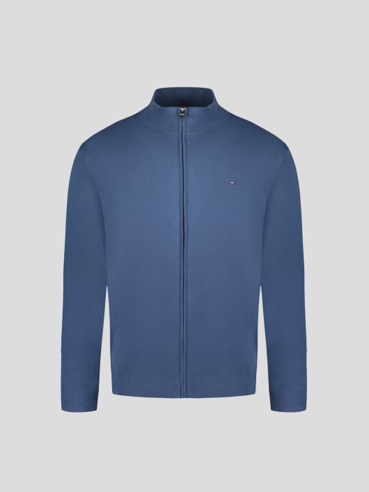 Cardigan Jersey Bleu Zippé Tommy Hilfiger Grande Taille
