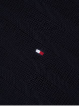 Pull Maille Effet Rayures Bleu Marine Tommy Hilfiger Grande Taille