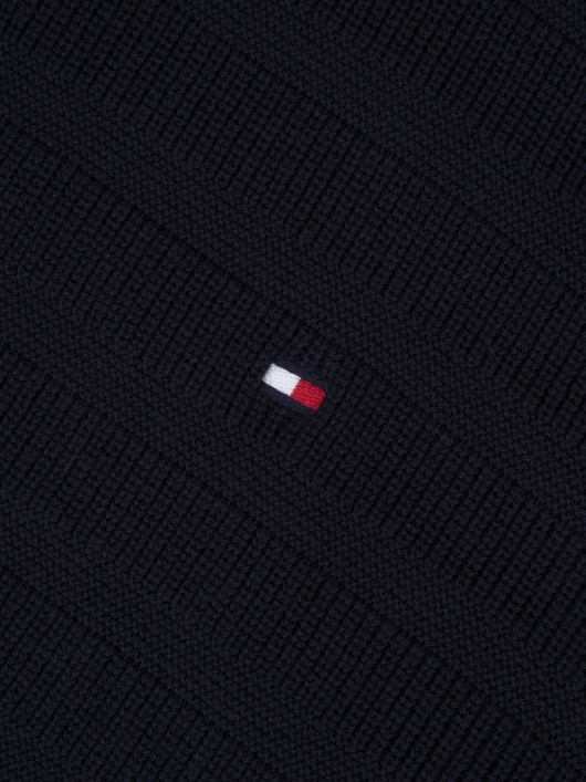 Pull Maille Effet Rayures Bleu Marine Tommy Hilfiger Grande Taille