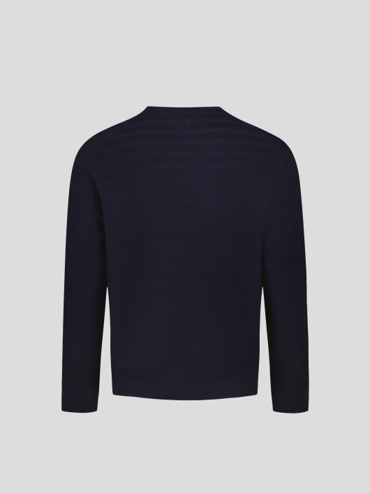 Pull Maille Effet Rayures Bleu Marine Tommy Hilfiger Grande Taille