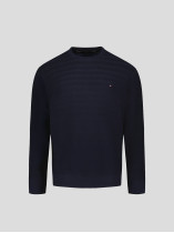 Pull Maille Effet Rayures Bleu Marine Tommy Hilfiger Grande Taille