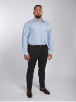 Chemise Satinée Bleu Rayée Grande Taille