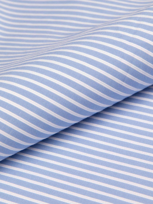 Chemise Satinée Bleu Rayée Grande Taille