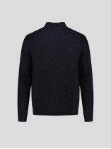 Cardigan Zippé En Laine et Cachemire Grande Taille Marine