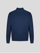 Pull Lino En Laine Col Camionneur Grande Taille Bleu Foncé