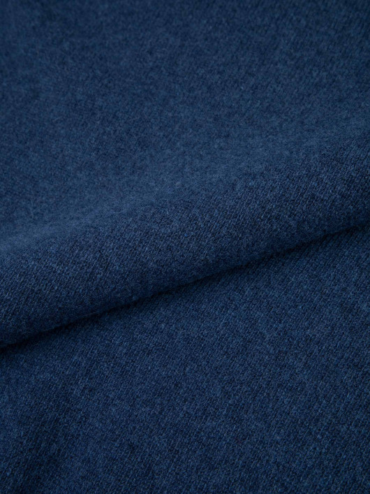 Pull Lino En Laine Col Camionneur Grande Taille Bleu Foncé