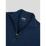 Pull Lino En Laine Col Camionneur Grande Taille Bleu Foncé | Capelstore