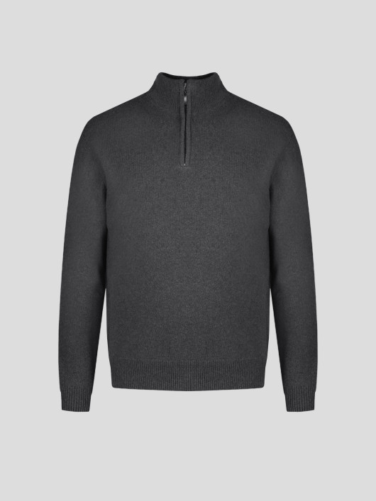 Pull Lino Laine et Cachemire Col Camionneur Grande Taille Gris