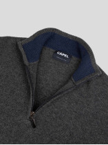 Pull Lino Laine et Cachemire Col Camionneur Grande Taille Gris