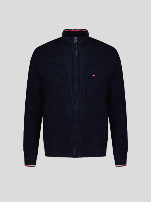 Cardigan Zippé En Coton Grande Taille Marine