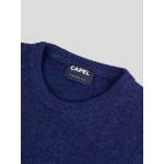 Pull Col Rond Laine Cachemire Grande Taille Bleu Foncé