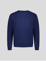 Pull Col Rond Laine Cachemire Grande Taille Bleu Foncé