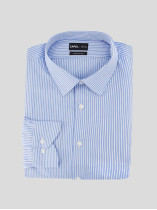 Chemise Satinée Bleu Rayée Grande Taille