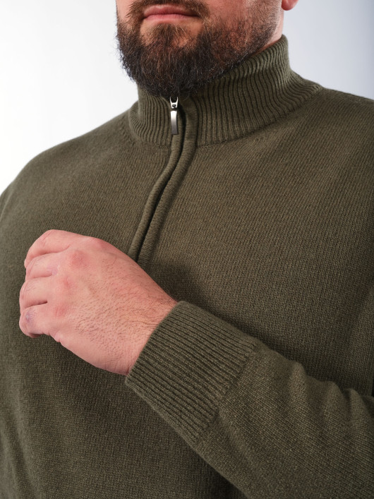 Pull Laine Camionneur Grande Taille Kaki