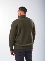 Pull Laine Camionneur Grande Taille Kaki