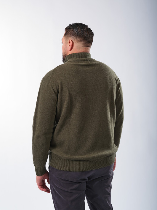 Pull Laine Camionneur Grande Taille Kaki