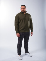 Pull Laine Camionneur Grande Taille Kaki