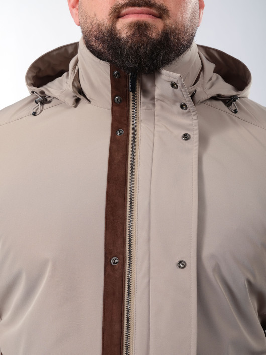 Parka Carcoat Capuche Amovible Grande Taille Beige
