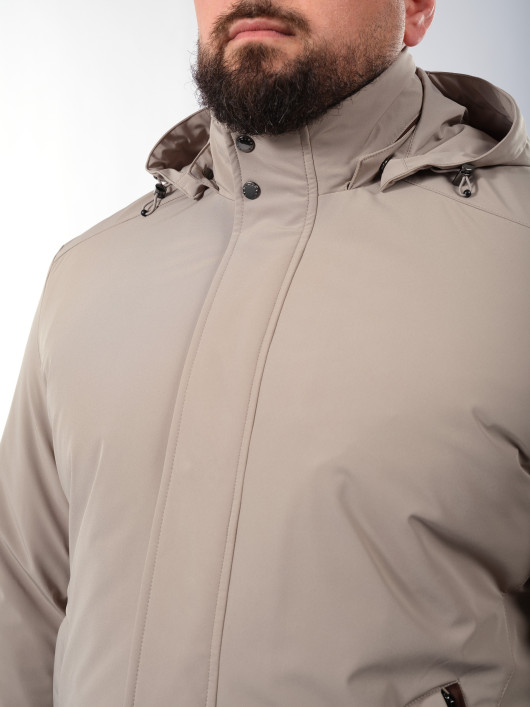 Parka Carcoat Capuche Amovible Grande Taille Beige