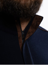 Cardigan Zippé Laine Grande Taille Marine