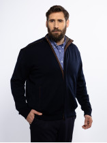 Cardigan Zippé Laine Grande Taille Marine
