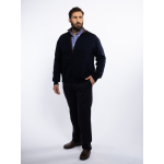 Cardigan Zippé Laine Grande Taille Marine