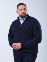 Cardigan Zippé Laine et Cachemire Grande Taille Marine
