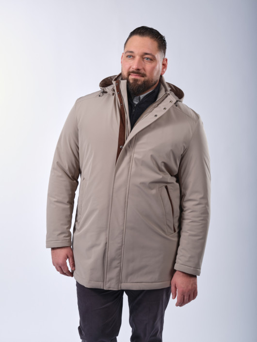 Parka Carcoat Capuche Amovible Grande Taille Beige
