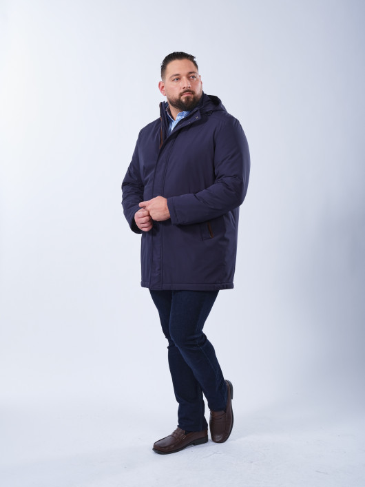 Parka Carcoat Bleu Marine Grande Taille