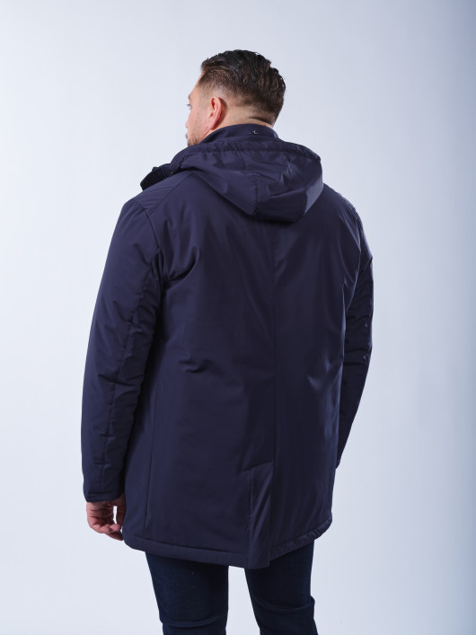 Parka Carcoat Bleu Marine Grande Taille