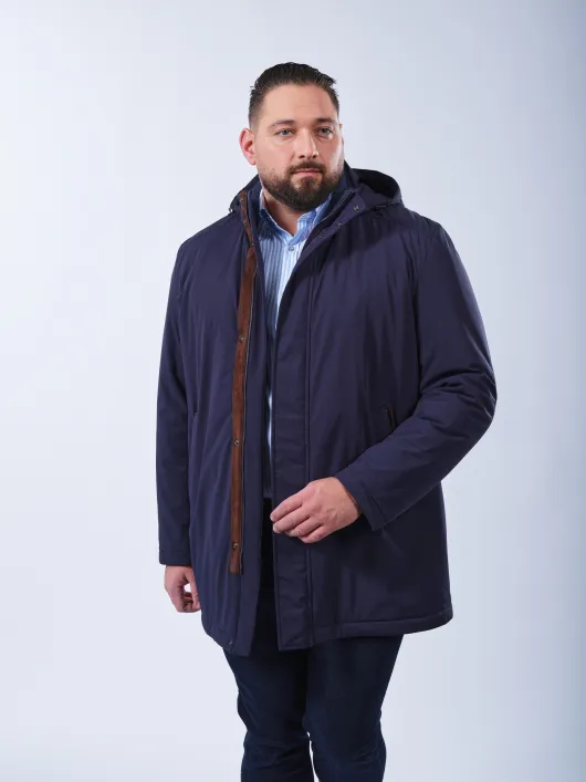 Parka Carcoat Bleu Marine Grande Taille