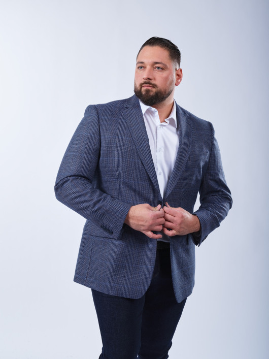 Veste A Carreaux Grande Taille Bleu Marine