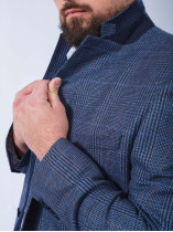 Veste A Carreaux Grande Taille Bleu Marine