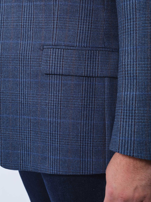 Veste A Carreaux Grande Taille Bleu Marine