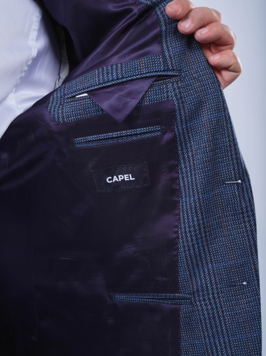 Veste A Carreaux Grande Taille Bleu Marine