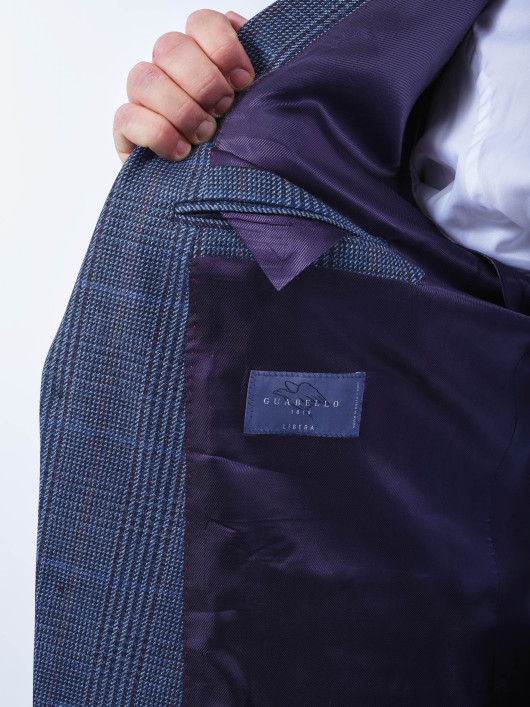 Veste A Carreaux Grande Taille Bleu Marine