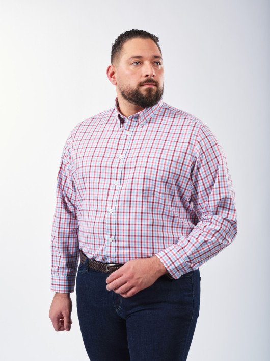 Chemise Flanelle A Carreaux Grande Taille Rose