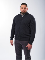 Cardigan Zippé En Laine et Cachemire Grande Taille Marine