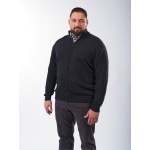 Cardigan Zippé En Laine et Cachemire Grande Taille Marine | Capelstore