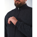 Cardigan Zippé En Laine et Cachemire Grande Taille Marine | Capelstore