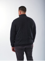 Cardigan Zippé En Laine et Cachemire Grande Taille Marine