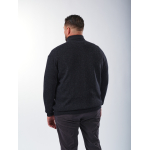 Cardigan Zippé En Laine et Cachemire Grande Taille Marine | Capelstore