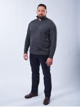 Pull Lino Laine et Cachemire Col Camionneur Grande Taille Gris