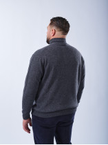 Pull Lino Laine et Cachemire Col Camionneur Grande Taille Gris