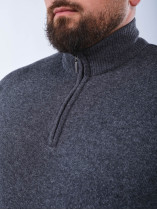 Pull Lino Laine et Cachemire Col Camionneur Grande Taille Gris