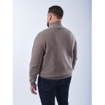 Pull Lino Laine et Cachemire Col Camionneur Grande Taille Marron
