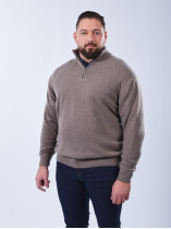 Pull Lino Laine et Cachemire Col Camionneur Grande Taille Marron