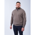 Pull Lino Laine et Cachemire Col Camionneur Grande Taille Marron