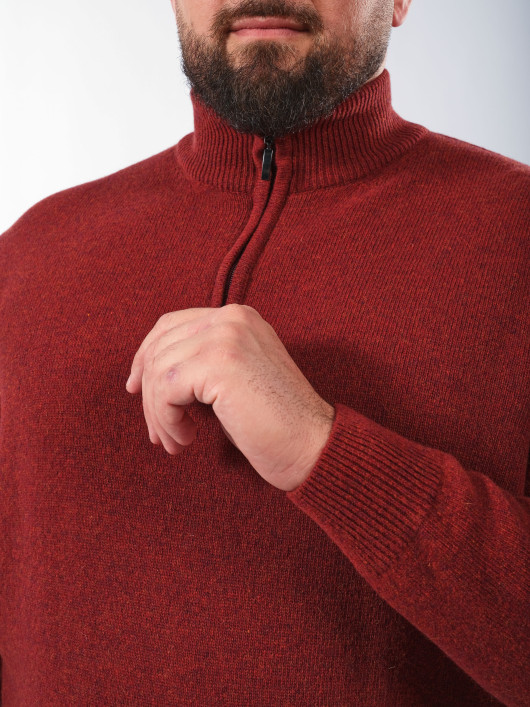 Pull Camionneur Laine Orange Foncé Grande Taille