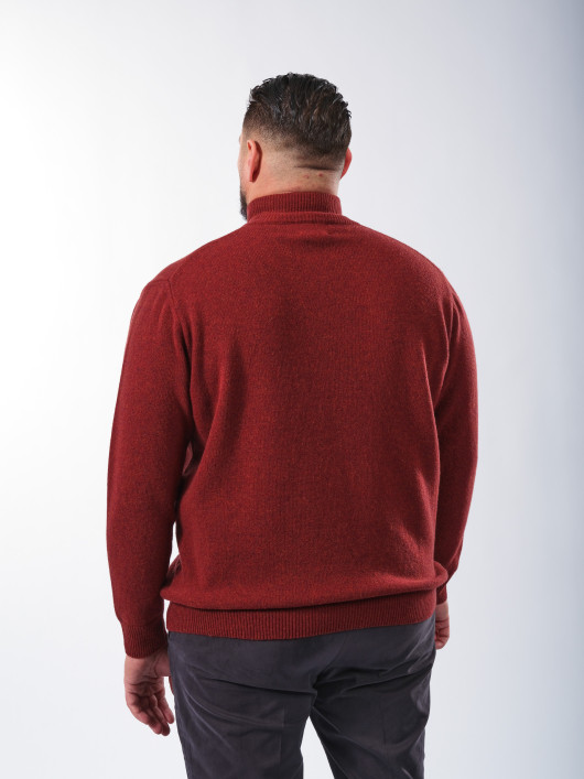 Pull Camionneur Laine Orange Foncé Grande Taille